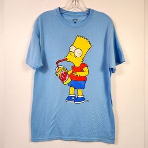 The Simpsons Men's Blue Graphic T-shirt, Size Medium